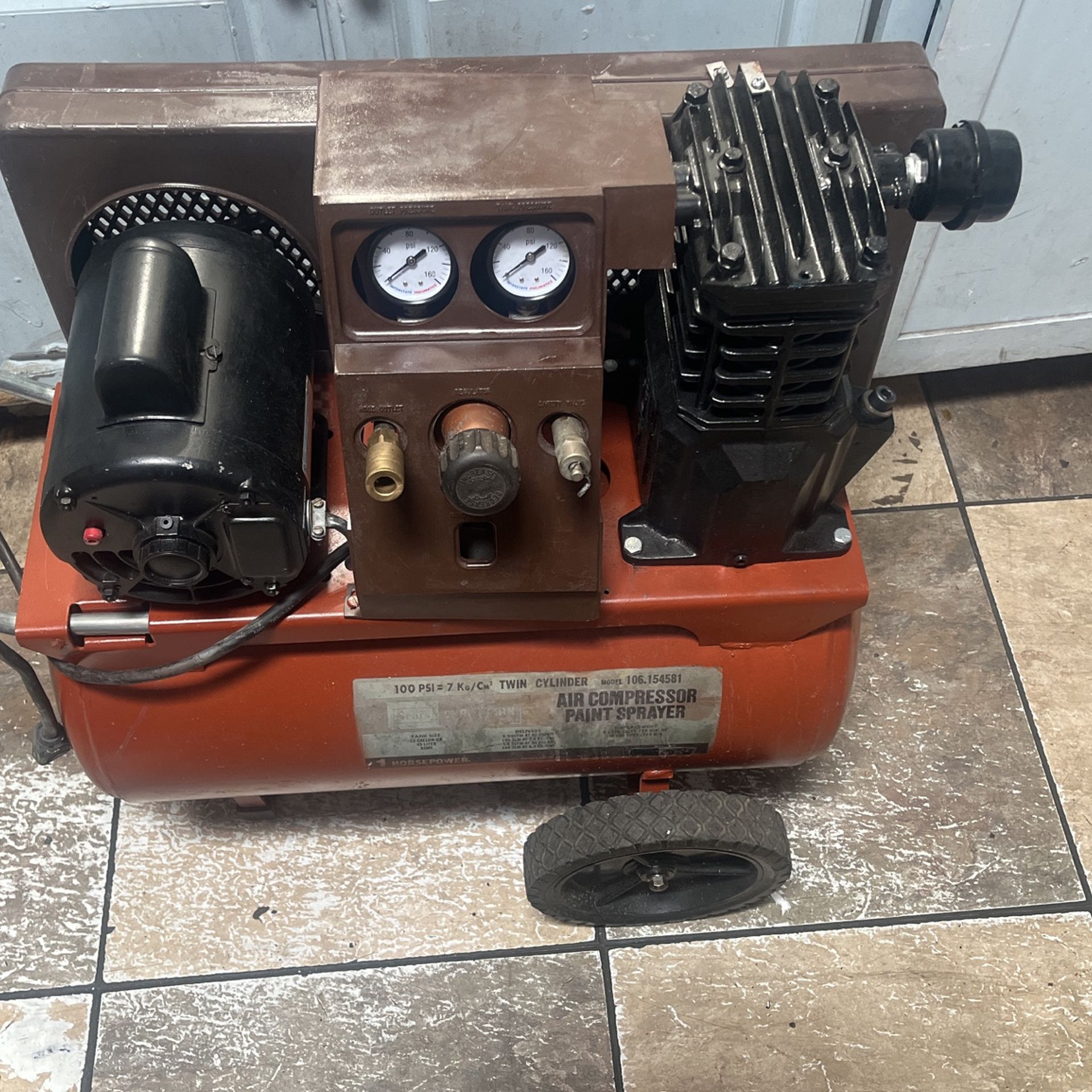 Sears 12 gallon compressor 100 psi
