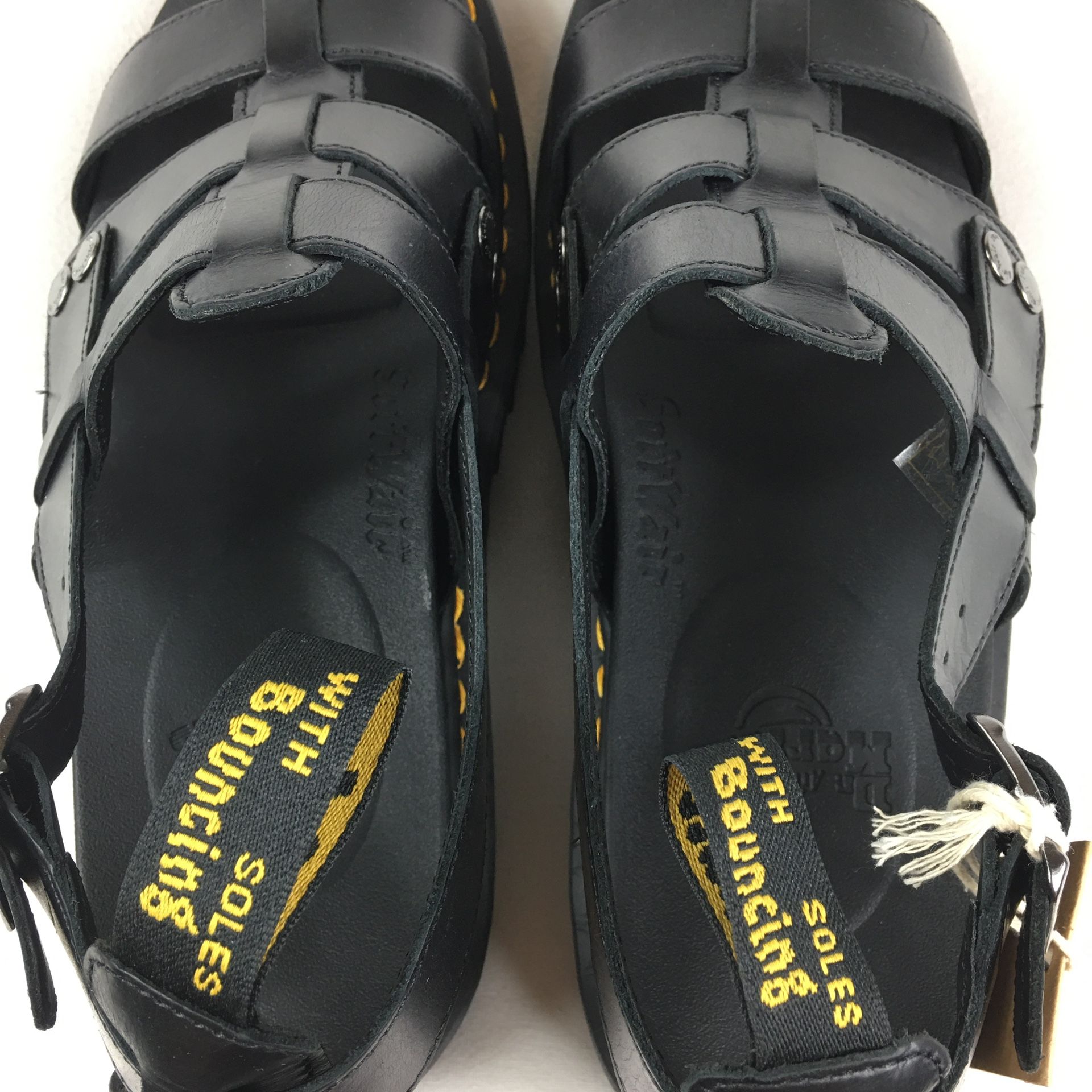 Martens Terry Black Brando Leather Fisherman Sandals Men's