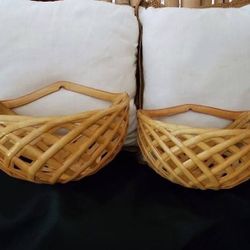 Wall Pocket Baskets Bamboo