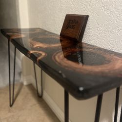 Epoxy river & Live Edge Console Table 