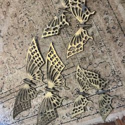 Now $50 Was $70 For 6 Brass  Butterfly Wall Hanging 