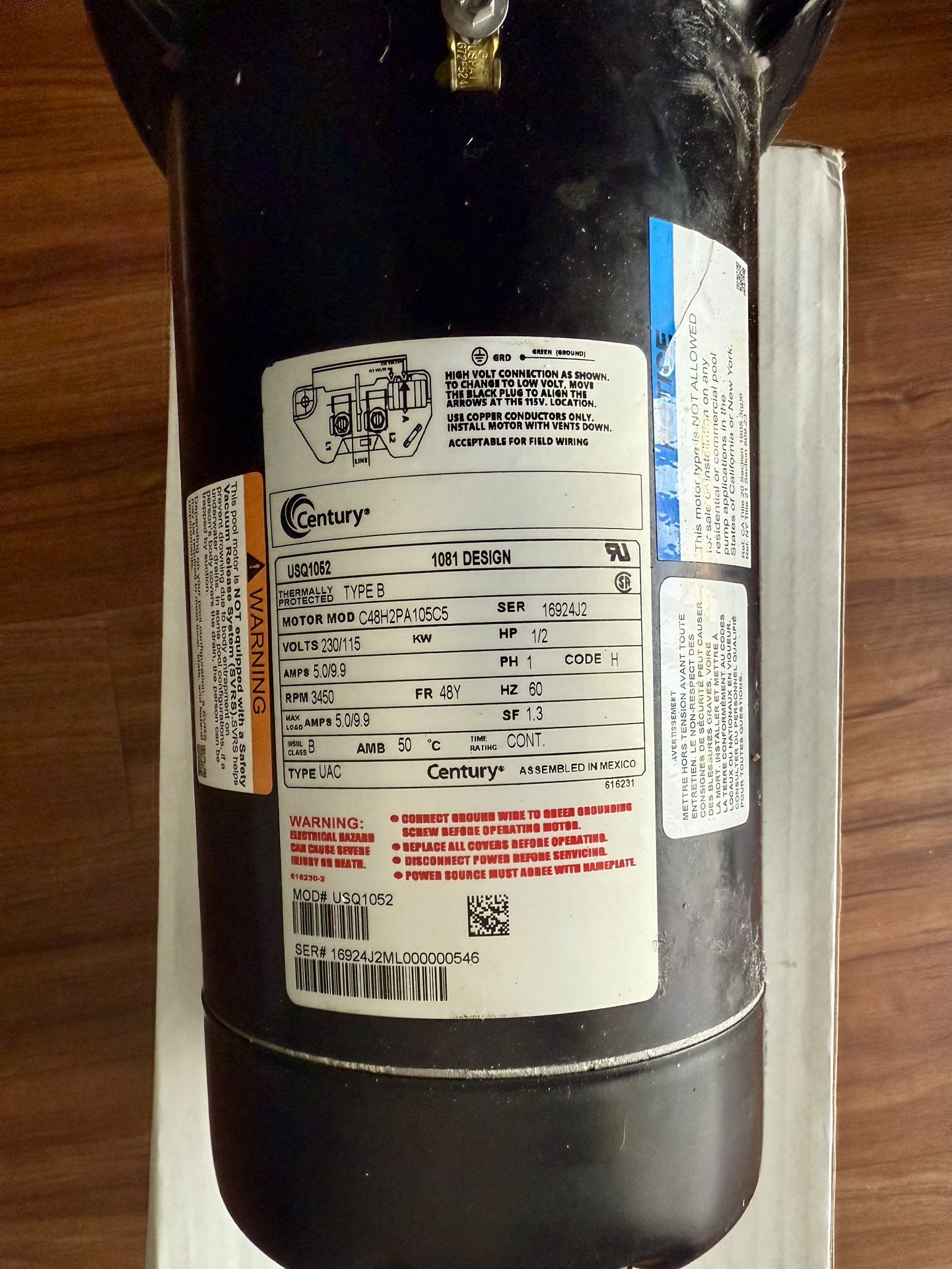 Brand new Century Pool Motor