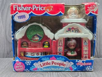 Vintage 1999 Fisher-Price Little People Santa’s Workshop Play Set #72743 New