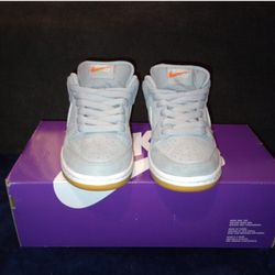 IOB EUC Nike SB Dunk Low Orange Label Grey Gum Cool Wolf Men Sz 6 Women Sz 7.5