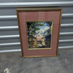 Scott Gustason Matter & Framed 19" x 22" Little Miss Muffet Signed #682/950  Vintage HTF 1998 