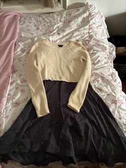 Cream  Dress Multi Color & Texured