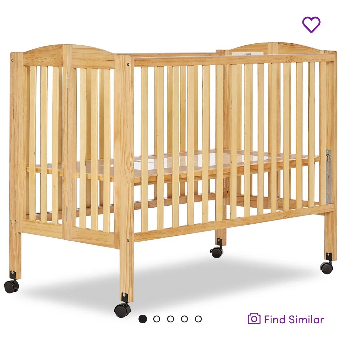 Crib Full Size Folding With Mattress / DOM Dream On Me