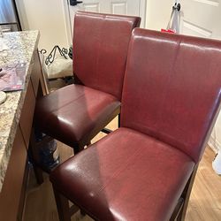 Dk Red Cushioned Counter Stools (set of 2)