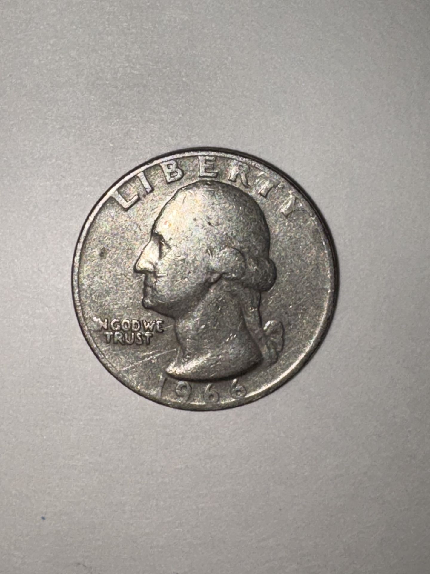 1966 Quarter w/ Mint Error (missing letter) read description