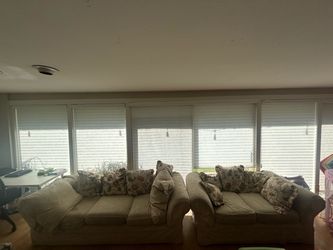 Beige Fabric Sofa Set – 2 Pieces FREE