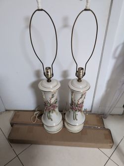 Antique Japanese Porcelain Lamps.Perfect Condition !