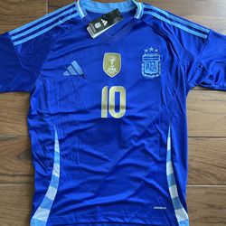 Argentina Messi 10 Jersey Playera Camisa Camiseta Azul Chica Mediana Grande XL Visitante 24/25