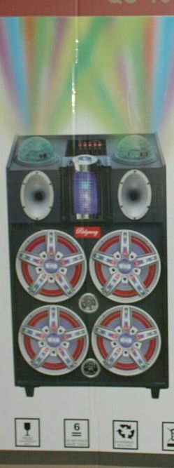 4 x 10 inch speakers Ridgeway disco light Bluetooth speaker SD card,slot USB port,FM radio,microphone included for karaoke