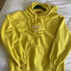 Supreme box best sale logo hoodie yellow