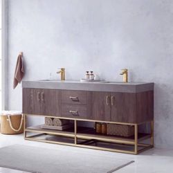 Bathroom Vanity and Mirror