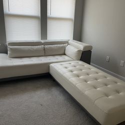 White And Grey Leather Couch