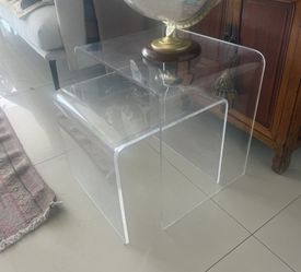 Clear Acrylic Nesting Side Tables — Set of 2