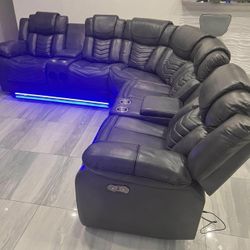 Power Recliner Sectional Sofa 