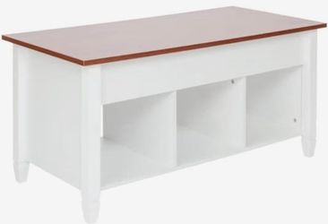 White Lift-Top Coffee Table with Storage
