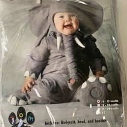 Elephant Costume Size 6-12 Months Baby Halloween Tom Arma Infant