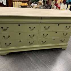 Newly Refinished Green Credenza 