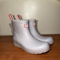 Women’s Hunter Gray Low Top Rain Rubber Boots Size 6 pre owned
