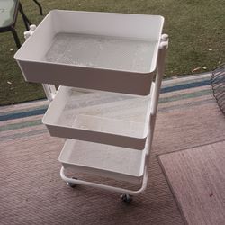 White 3-Tier Metal Rolling Storage Cart $40 cash firm