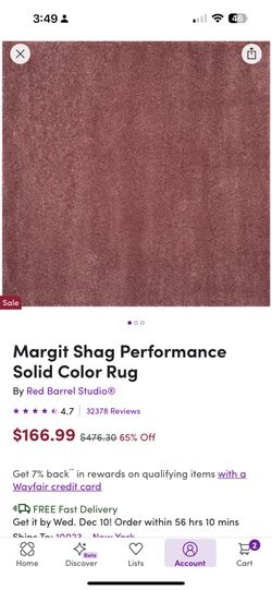 6’7” Dusty rose Area rug