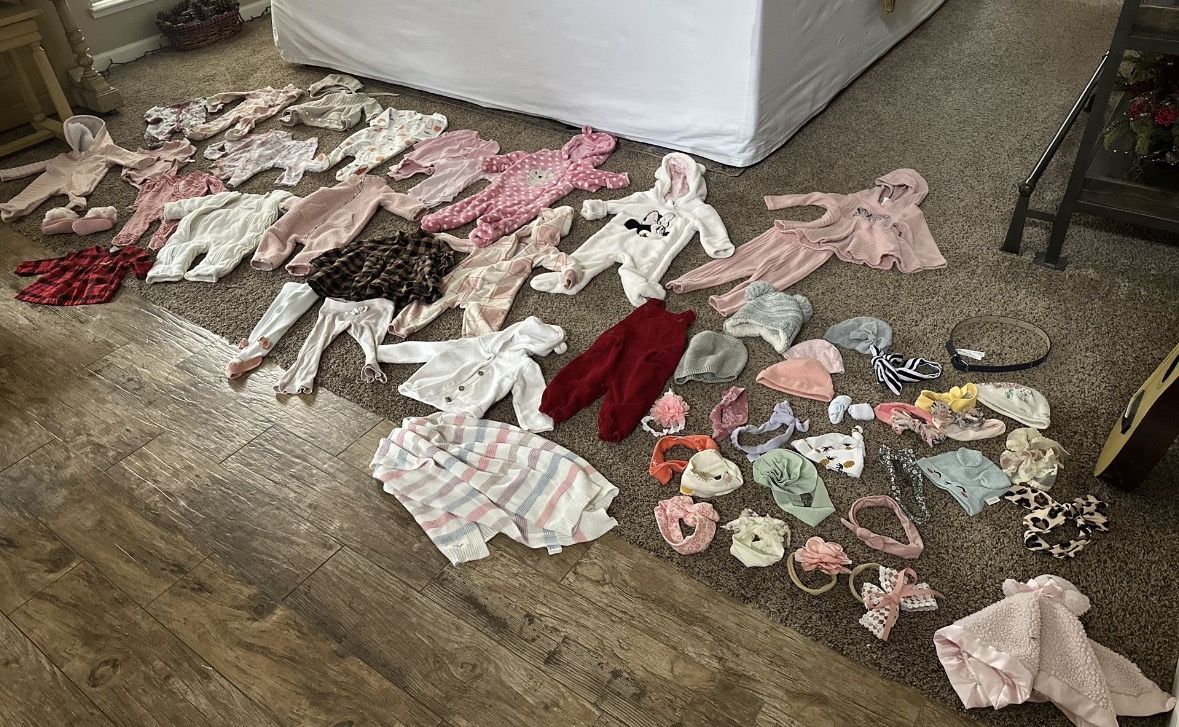 50+ Baby Girl Clothes And Accessory LOT 3-12 Months -