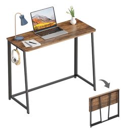Folding Computer Desk – Brand New in Box – 39” Rustic Brown