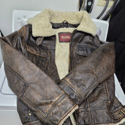 Genuine Leather Bomber Jacket.