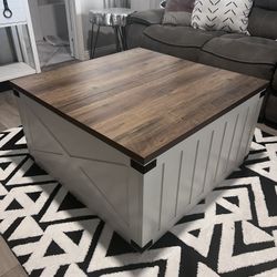 Farmhouse Coffee Table With Storage