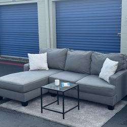 Gray Sectional Sofa w/ Chaise