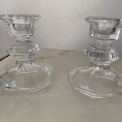 Clear Glass Candlesticks Holders 