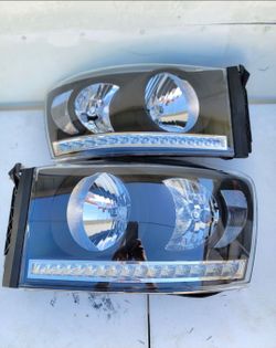 06-08 Dodge Ram LED DRL Headlights Luces Micas Calaveras Faros Faroles Focos Headlamps