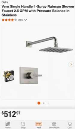 *NEW* Delta Vero Single Handle 1-Spray Raincan Shower Faucet 2.5 GPM with Pressure Balance