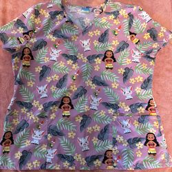 Disney moana Scrub Top XL 