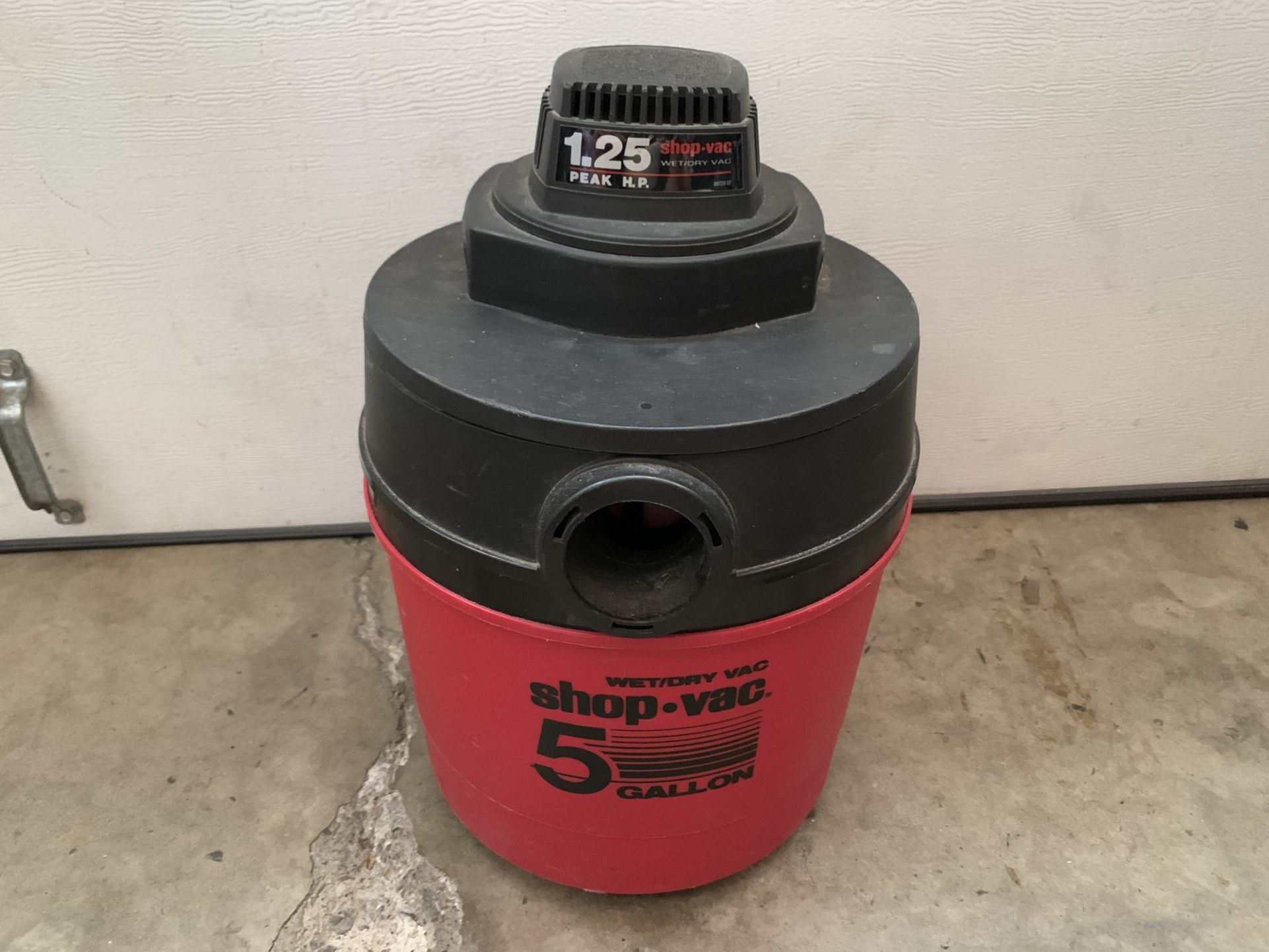 5 Gallon Shop Vac 1.25HP, Wet Dry