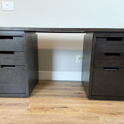 West Elm Desk - 6 Drawers - Espresso 