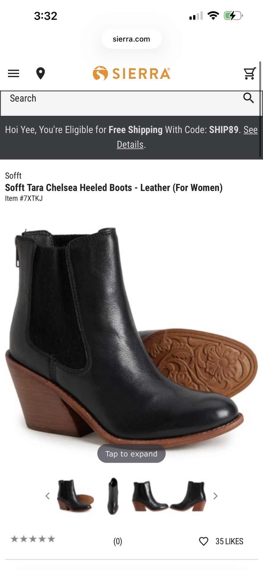 Sofft Tara Black Boots Women’s New 8.0