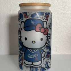 Dodger Hello Kitty Glass Cup