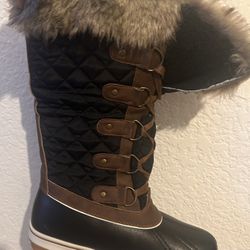 Aleader Winter Calf High Water Proof black boots Size 10