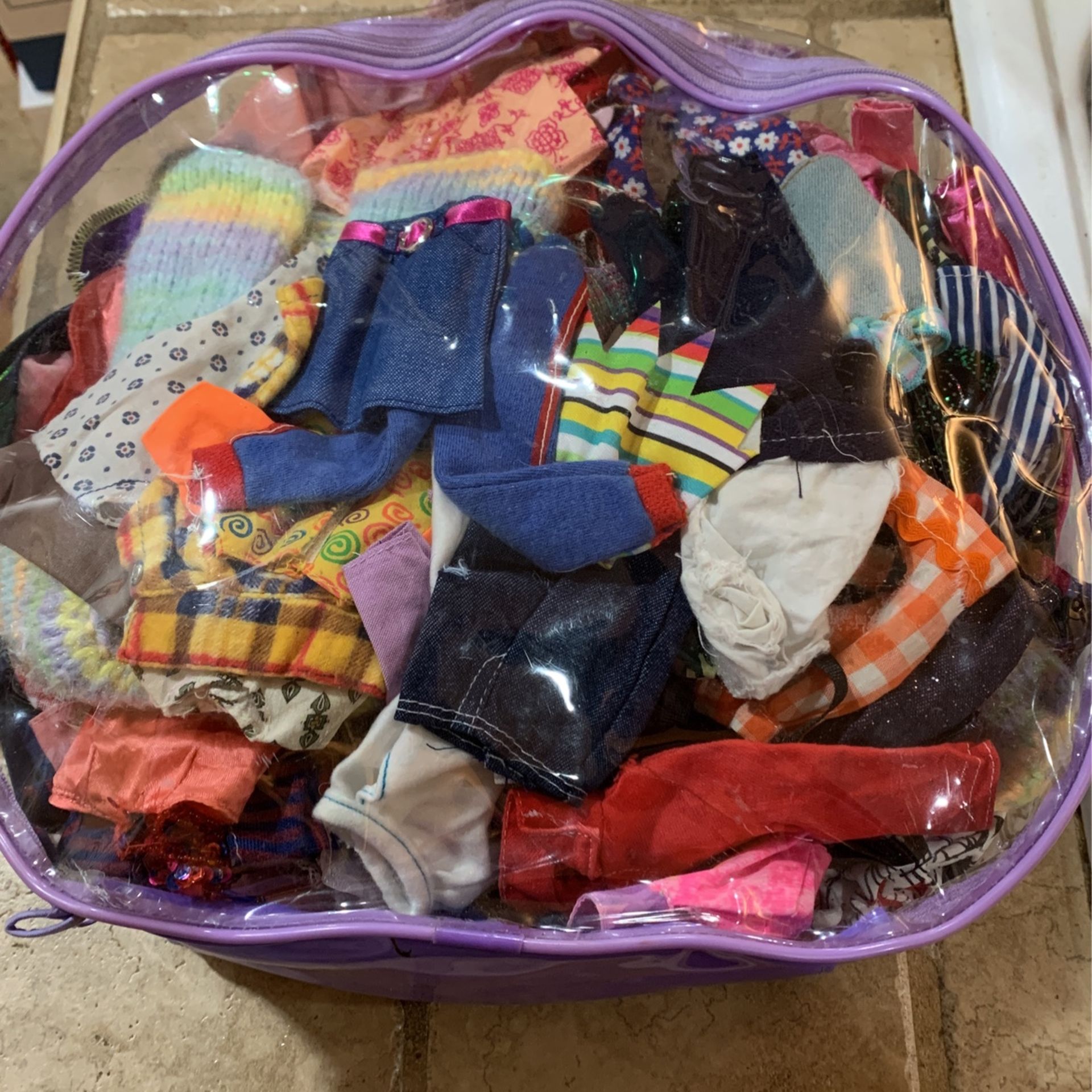 Lot Of Vintage Barbie Clothes And Some Accessories