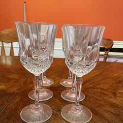 Six Crystal Chardonnay Wine Glasses