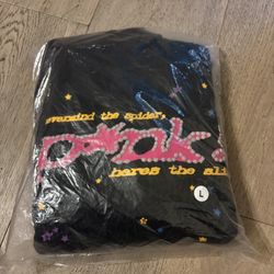 Black and Pink SP5DER hoodie 