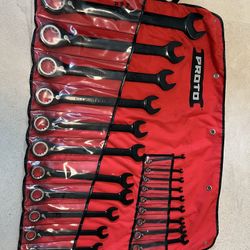 Proto 20 Piece Reverse Combination Ratcheting Wrench set