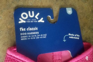 Pink YOULY The Classic Adjustable Dog Harness  Medium Chest 18"-24" Neck 14"-16"