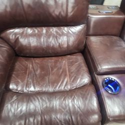 Brown Leather Sofa Electric