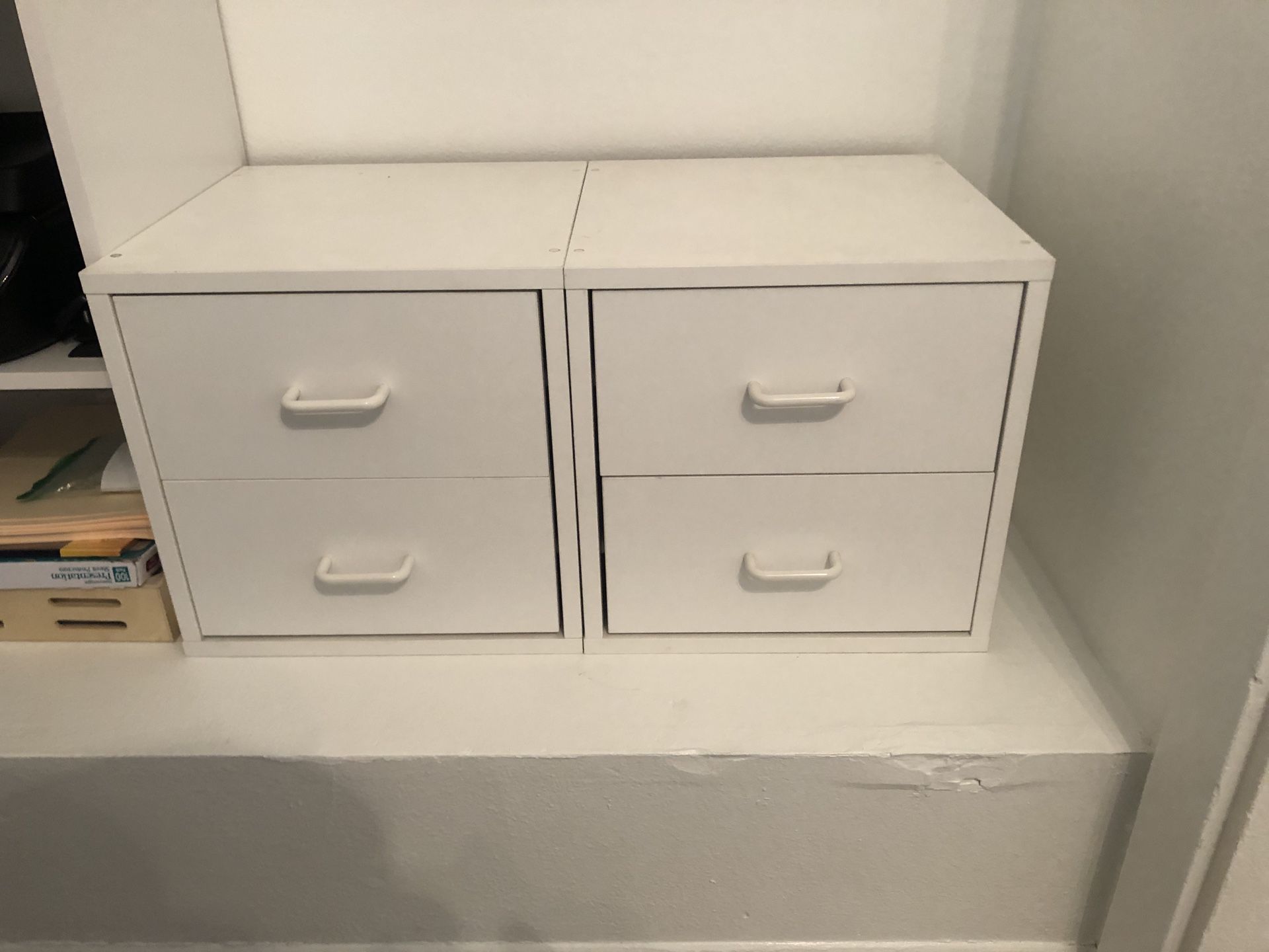 White ClosetMaid Storage Office Closet Drawers