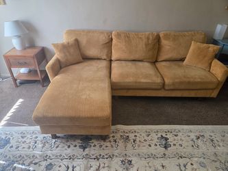 Ginger Corduroy 2-piece Sectional Couch
